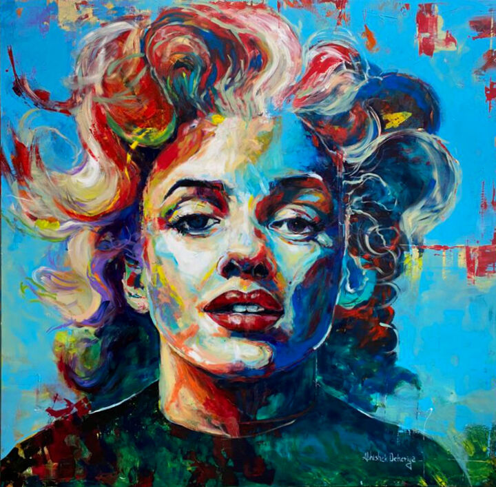 Malarstwo zatytułowany „Marilyn Monroe Love” autorstwa Abhishek Deheriya, Oryginalna praca, Akryl