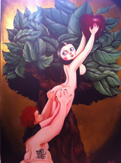 Painting titled "Le fruit défendu" by Abigail Fanny Camus, Original Artwork