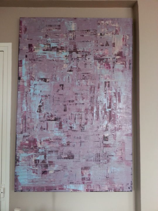 Painting titled "THE CITY" by La, Original Artwork, Acrylic