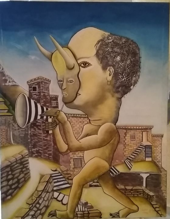 Malerei mit dem Titel "Élections électoral…" von Driss Semlali (Semlapeintre), Original-Kunstwerk, Acryl