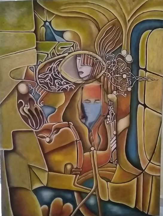 Peinture intitulée "La femme on évoluti…" par Driss Semlali (Semlapeintre), Œuvre d'art originale, Acrylique