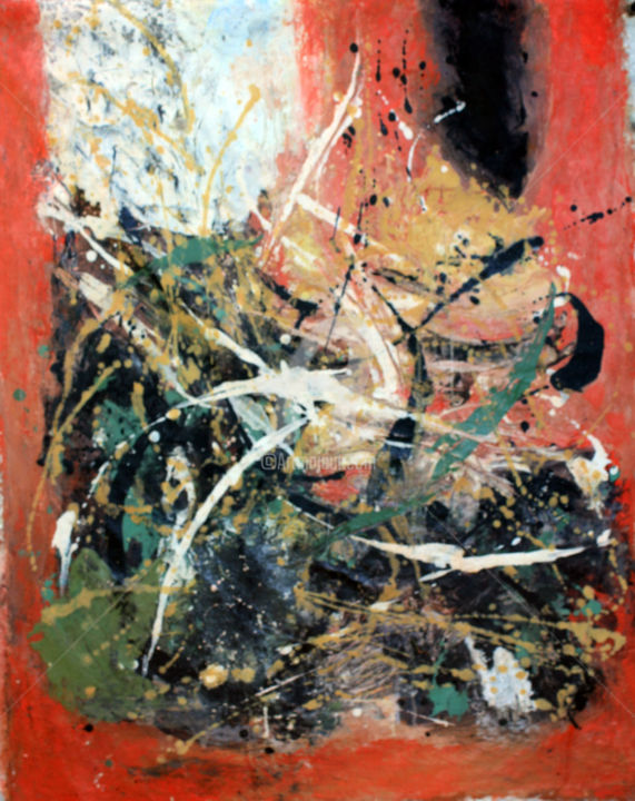 Painting titled "Pollock Musicalité" by A Bourg Art, Original Artwork, Oil