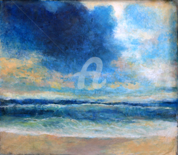 Peinture intitulée "la-mer-peinture.jpg" par A Bourg Art, Œuvre d'art originale, Huile