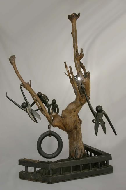Sculpture intitulée "Sénégal . Singes" par Abraham Jarmon, Œuvre d'art originale