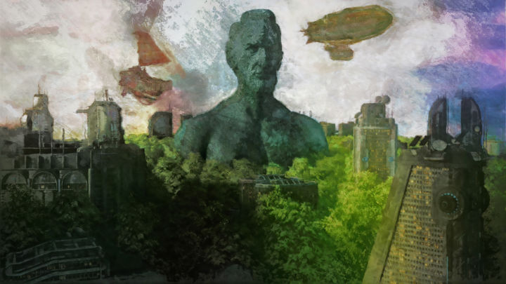 Digital Arts titled "Abe City Dirigibles" by Abraham Lincoln Gallery, Original Artwork