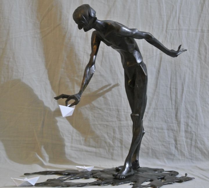 Sculpture titled "«Черная вода»" by Fedor Abramov, Original Artwork, Bronze