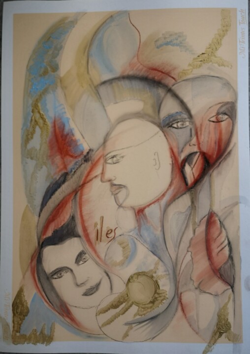 Peinture intitulée "Équinoxe d'automne…" par Abricodéal Îles, Œuvre d'art originale, Crayon