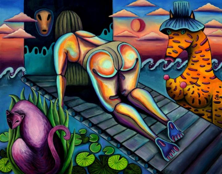 The Woman On Conveyor Belt, Painting by Agota Olimpija Bričkutė
