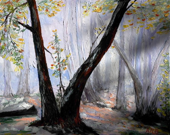 제목이 "Forêt de Notre Dame…"인 미술작품 Anne-Marie Briot로, 원작, 기름