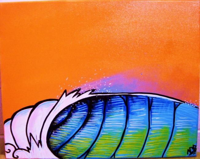 Pintura intitulada "WAVE" por Abr, Obras de arte originais