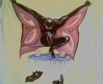 Painting titled "Homme papillon" by Oscar Mendoza Valdés, Original Artwork
