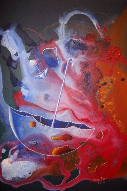 Painting titled "Global Warning" by Önder Bora, Original Artwork, Oil