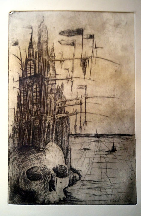 Printmaking titled "gothic.jpg" by Sidney Stoffels, Original Artwork, Etching