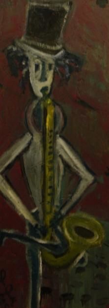 Painting titled "Sax Player 2" by The Abstract Surrealist, Original Artwork
