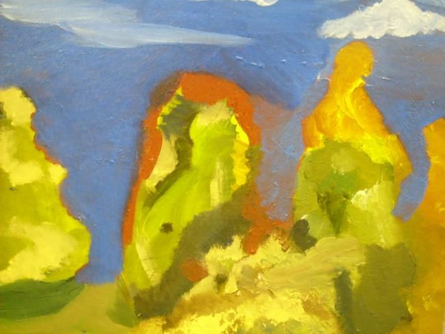 Ζωγραφική με τίτλο "Unfinshed Abstract…" από Demorio Hopper, Αυθεντικά έργα τέχνης