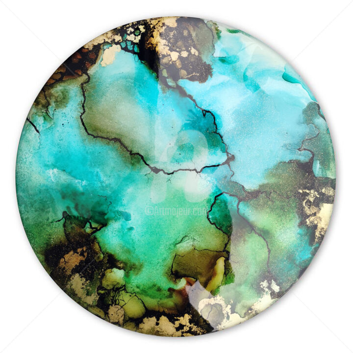 Картина под названием "Montezuma Turquoise" - Margaux Tweek, Подлинное произведение искусства, Чернила