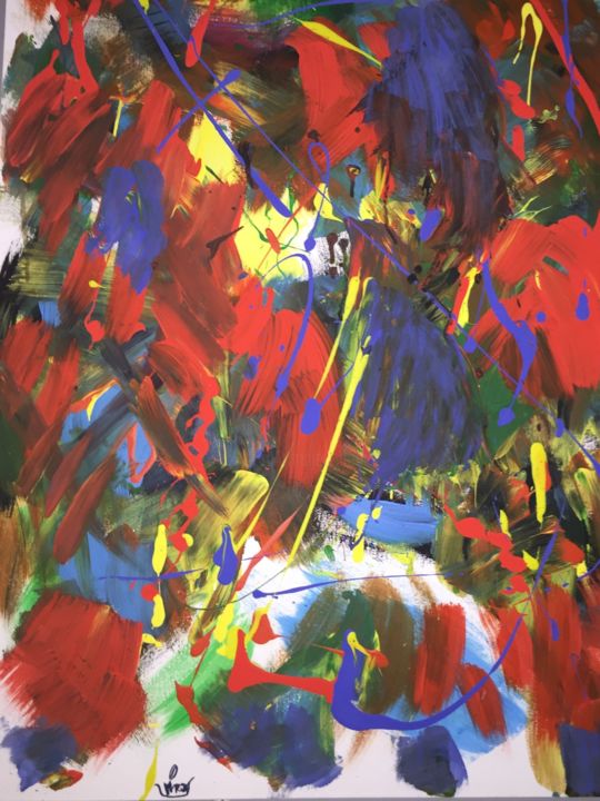 Peinture intitulée "Valou mrc" par Abstraite Mrc., Œuvre d'art originale, Acrylique