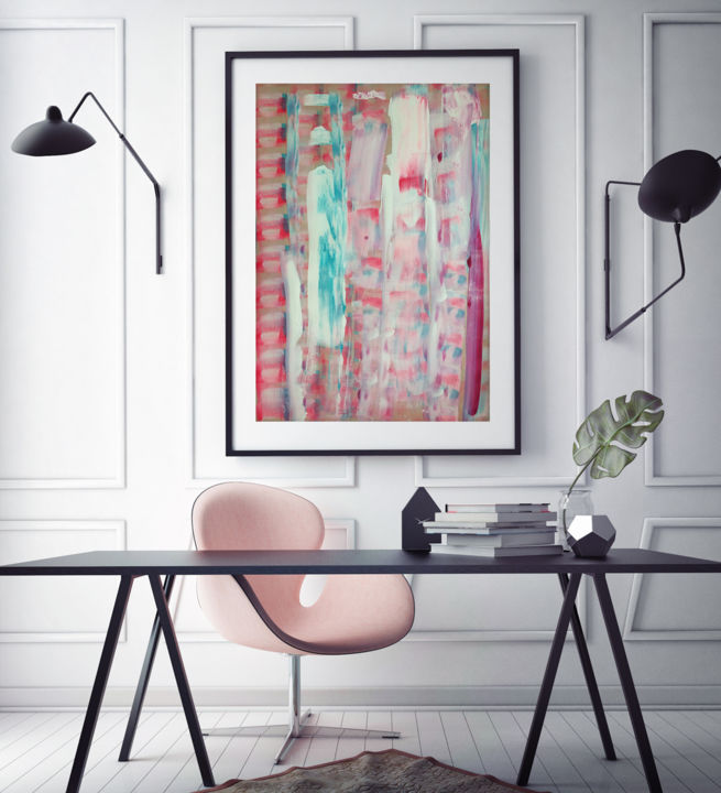 Pintura intitulada "powerwomanstripes.j…" por Cristiano Bernardo (Abstrato), Obras de arte originais,