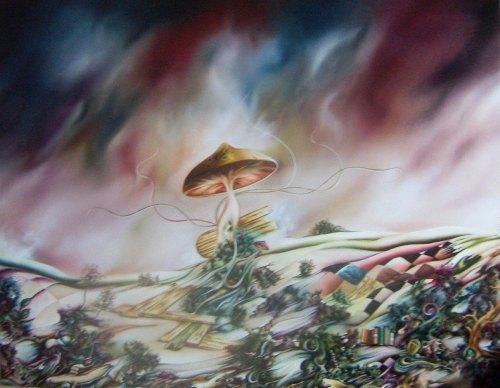 Painting titled "Champignon atomique" by Smith Pancarte, Original Artwork