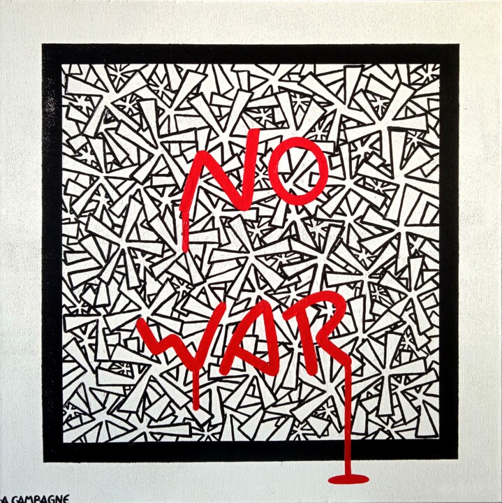 Painting titled "No war" by Amaury Campagne, Original Artwork, Acrylic