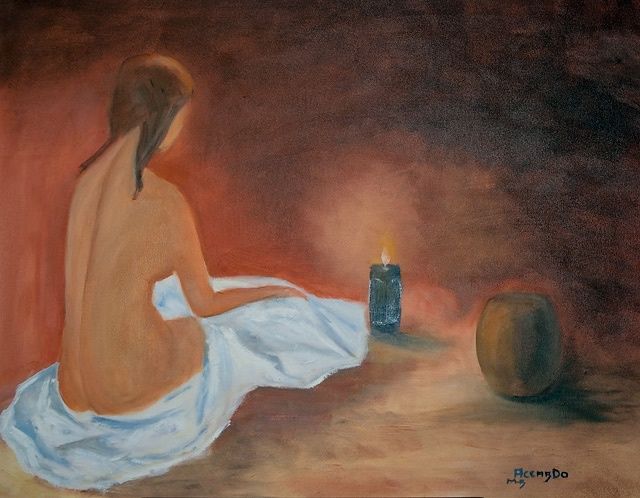 Peinture intitulée "la lumière" par Mary, Œuvre d'art originale