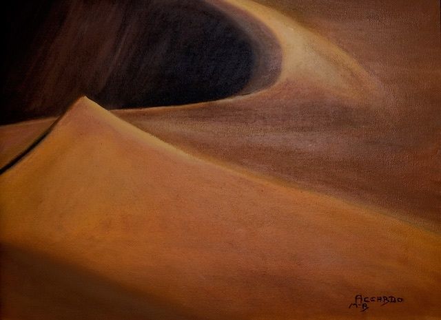 Peinture intitulée "le desert" par Mary, Œuvre d'art originale