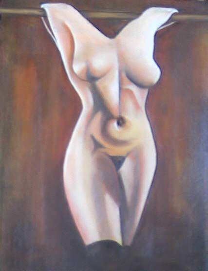 Schilderij getiteld "Sale Body" door Alper Celebi, Origineel Kunstwerk, Olie