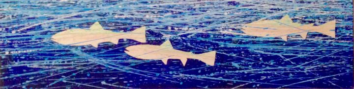 Malerei mit dem Titel "Fish 3" von Achille Chiarello, Original-Kunstwerk, Acryl