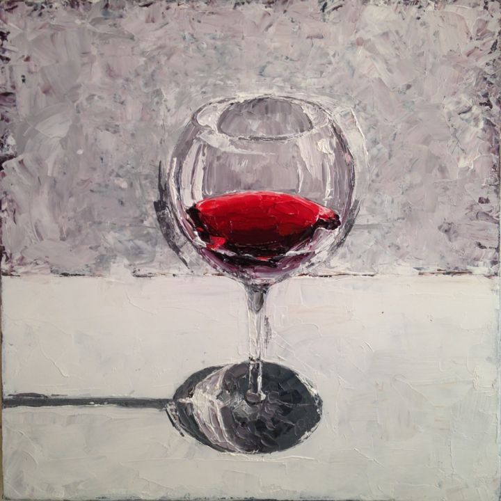 Painting titled "Wine2" by Achille Chiarello, Original Artwork, Oil
