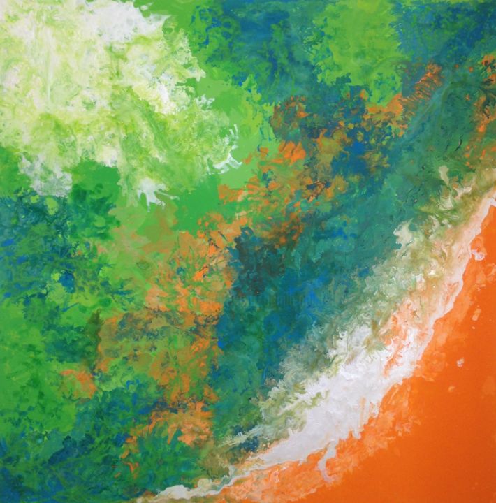 Peinture intitulée "Green" par Achille Chiarello, Œuvre d'art originale, Acrylique