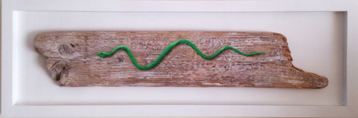 Pintura intitulada "Snake driftwood" por Achille Chiarello, Obras de arte originais, Acrílico