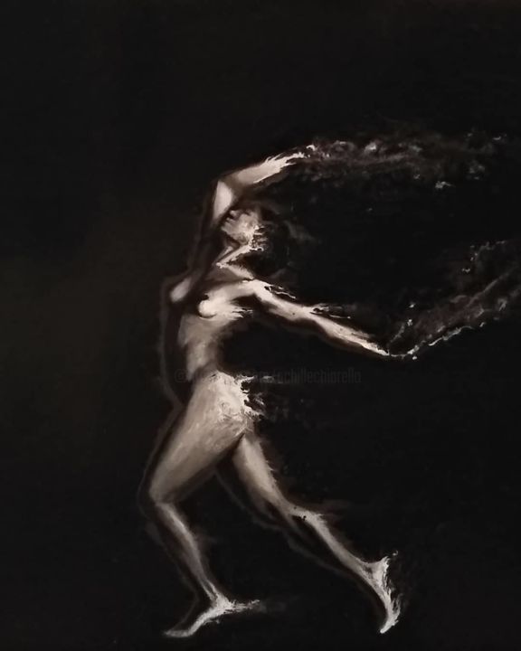Pittura intitolato "Nudo 1" da Achille Chiarello, Opera d'arte originale, Olio
