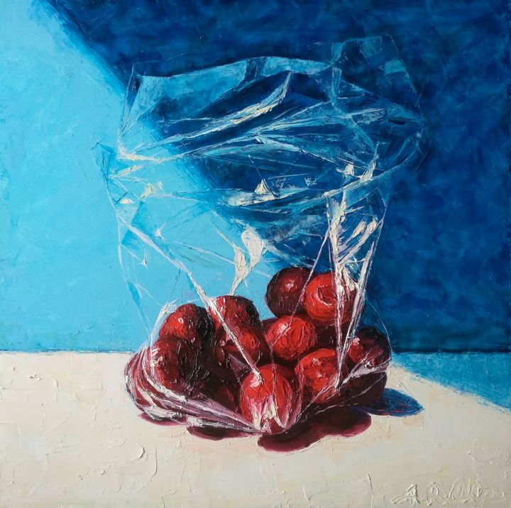 Schilderij getiteld "Fruits" door Achille Chiarello, Origineel Kunstwerk, Olie