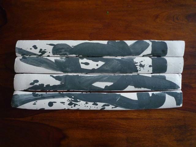 Sculpture titled "Lattes Bleues 2" by Aline Leclerc-Chalvet, Original Art,