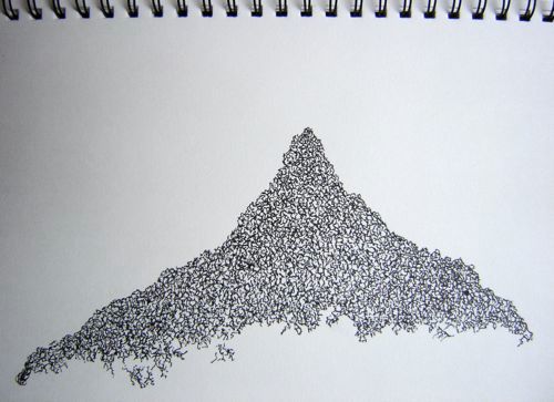 Dessin intitulée "Untiled.Ink on paper" par Bernaux, Œuvre d'art originale,