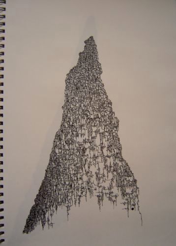 Dessin intitulée "untiled.Ink on paper" par Bernaux, Œuvre d'art originale,