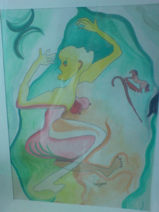 Painting titled "l'urlo" by Artesol Artemisia, Original Artwork