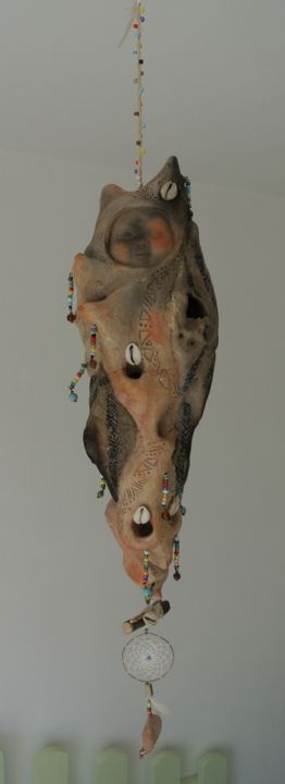 Sculpture intitulée "Bébé chrysalide" par Adaem, Œuvre d'art originale, Argile