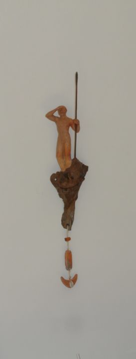 Sculpture intitulée "Le guetteur" par Adaem, Œuvre d'art originale, Argile