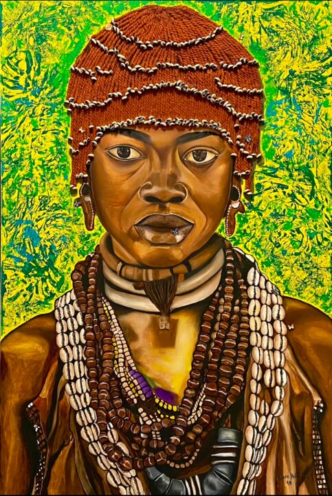 Painting titled "Son of the soil" by Adaeze Adinnu, Original Artwork, Oil