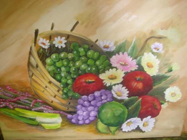 Painting titled "frutas" by Acuan, Original Artwork