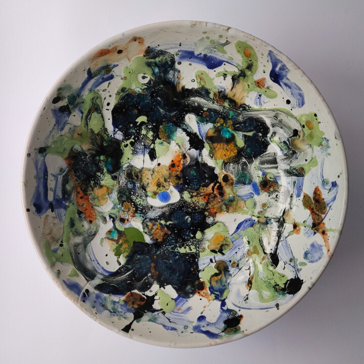 Design intitulée "Abstract ceramic pl…" par Adam Czekański, Œuvre d'art originale, Art de la table
