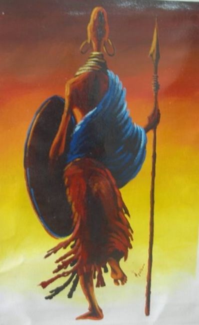 Картина под названием "Ndewura Jakpa" - Adam Fatawu, Подлинное произведение искусства