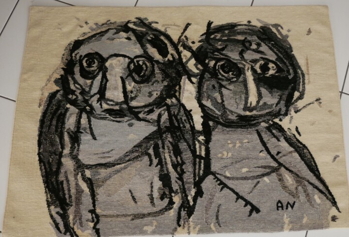 Textile Art titled "le Couple" by Adam Nidzgorski, Original Artwork, Fabric