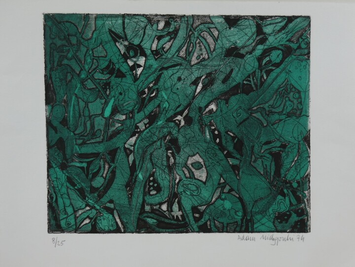 Estampas & grabados titulada "Algues" por Adam Nidzgorski, Obra de arte original, Grabado
