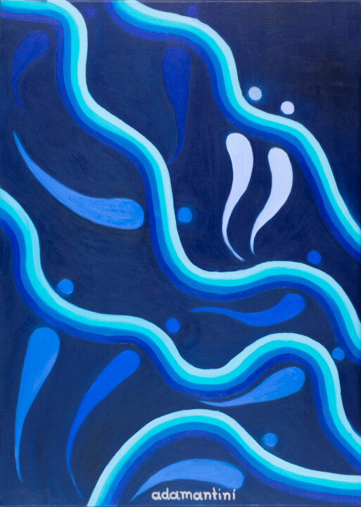 Painting titled "The Souls Of Water" by Adamantini, Original Artwork, Oil