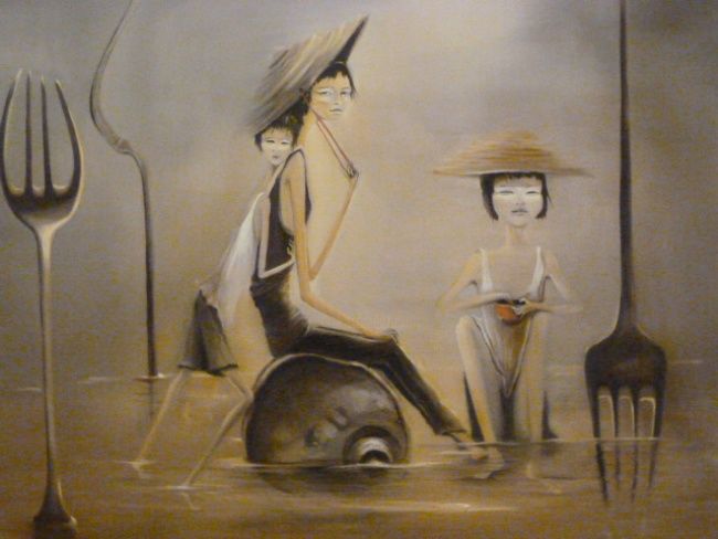 Schilderij getiteld "cambodge 002.JPG" door Ada Menotti, Origineel Kunstwerk