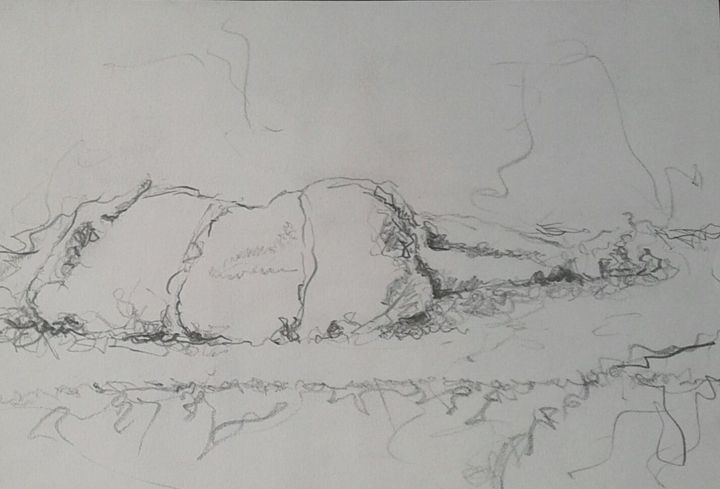 Drawing titled "akt2014-5.jpg" by Adam Pavlović, Original Art, Pencil