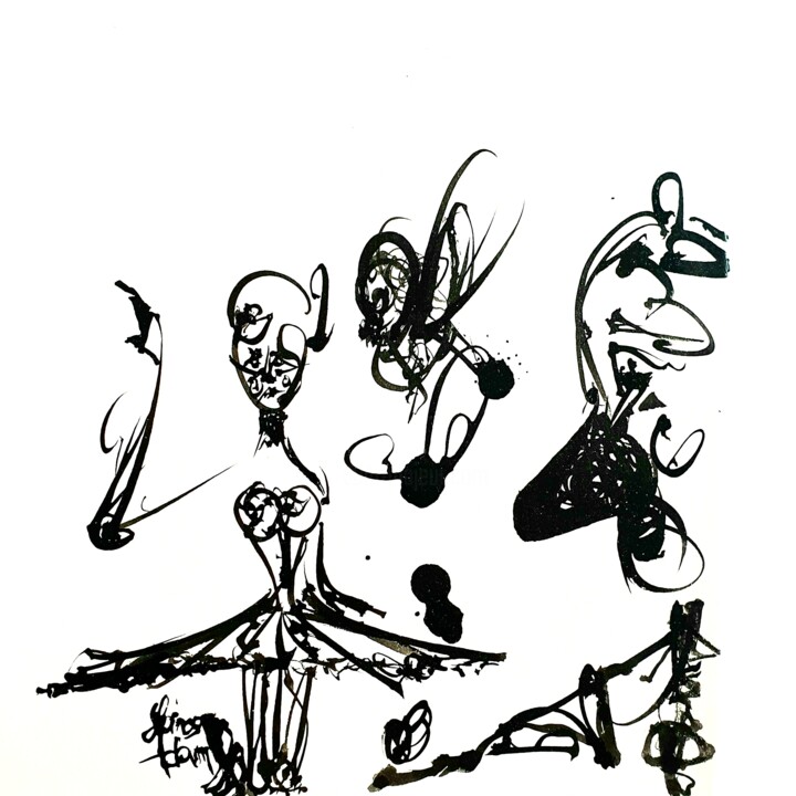 Drawing titled "Sans titre 5" by Adam Spinosa, Original Artwork, Ink