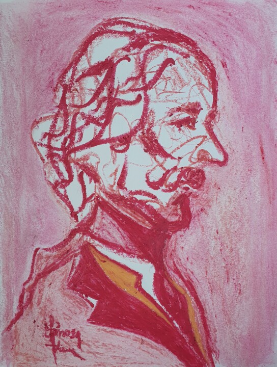 Disegno intitolato "Borell" da Adam Spinosa, Opera d'arte originale, Pastello